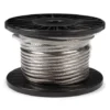 High‑tensile ProRig AISI316 1×19 steel wire rope, secure overhead support for industrial equipment with looping gripper assemblies 4.0mm (5/32″) 1×19 AISI 316 ProRig Stainless Steel Wire, high‑load marine aircraft cable for industrial equipment overhead suspension