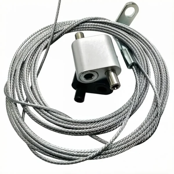 Looping Gripper Two‑Way Wire Lock 21×21×11mm cable gripper for 1.8‑2.0mm wire rope, aluminum zinc‑alloy stainless‑steel lighting suspension fitting