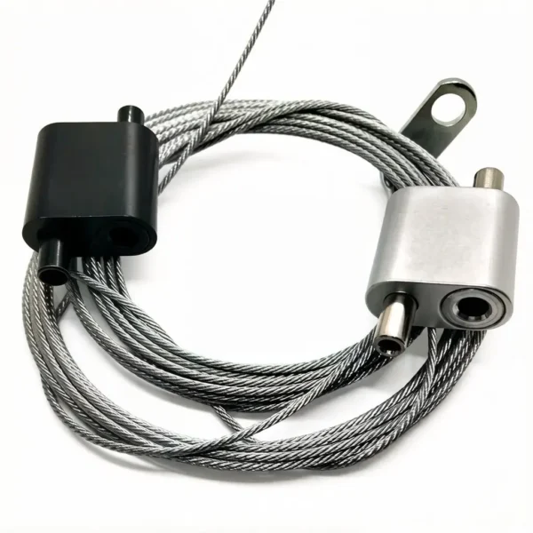 High‑load looping gripper two‑way wire lock 21×21×11mm, 1.8‑2.0mm wire rope fitting for HVAC seismic suspension, aluminum zinc‑alloy stainless steel cable gripper