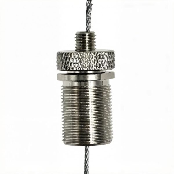 M16 cable gripper bottom exit male with safety nut, 2.5mm-3.0mm steel cable gripper for sign suspension