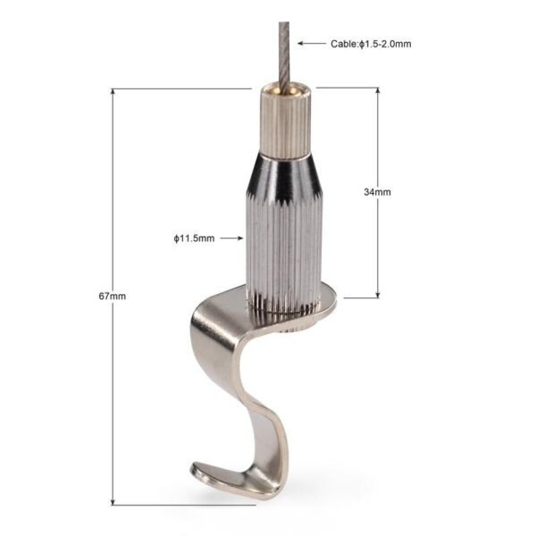Brass Ceiling Cable Gripper with Hook 1.5-2.0mm, adjustable brass wire rope gripper for lighting suspension