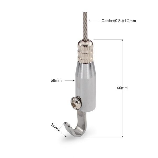Cable hook gripper 0.8-1.2mm wire rope suspension hardware