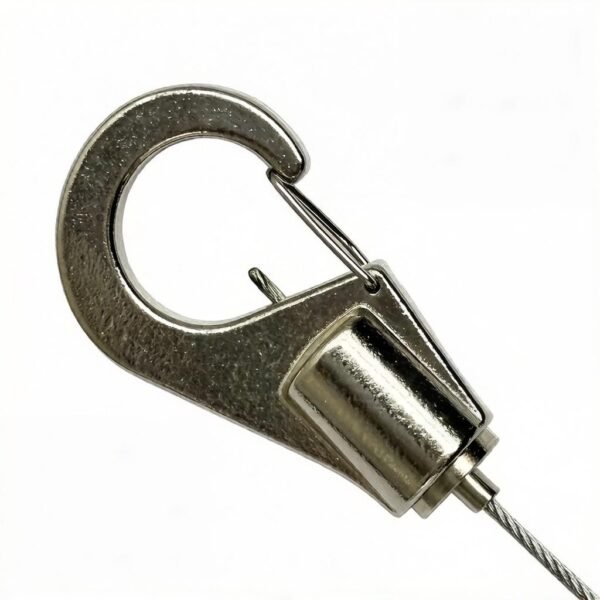 Self-Locking Cable Lock Spring Hook Bottom Outlet 0.5-0.8mm Wire Rope, lighting suspension gripper