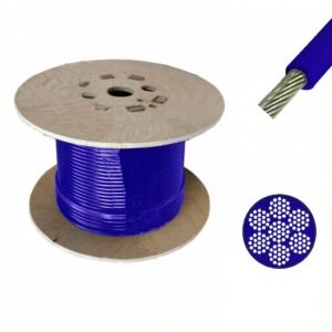 2.5mm (3/32″) 7×7 /7×19 galvanized PVC coated stainless steel cable for indoor‑outdoor HVAC duct and seismic ceiling suspension rigging