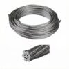 Smooth low‑stretch 1x19 316 stainless steel cable 1mm, 500ft spool for LED and decorative light hanging installation 316 Stainless Steel Cable 500FT, 3/64" 1mm 1×19 wire rope for pendant light linear light ceiling suspension rigging