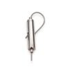 Brushed stainless steel cylindrical dual‑way cable gripper, self‑locking loop connector fits 1.2‑1.5mm aircraft cable for gallery exhibition art lighting ceiling suspension