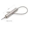 Brushed stainless steel cylindrical dual‑way cable gripper, self‑locking looping connector fits 1.2‑1.5mm aircraft cable for supermarket commercial pendant light ceiling suspension