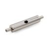 Brushed stainless steel cylindrical dual‑way cable gripper, self‑locking loop connector fits 1.2‑1.5mm aircraft cable for hotel public area decorative lighting ceiling suspension