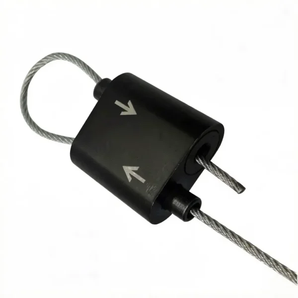 Factory looping gripper two‑way wire lock 15×15×8.5mm, 100N break load cable gripper for 0.8‑1.0mm steel wire rope, OEM HVAC suspension hardware