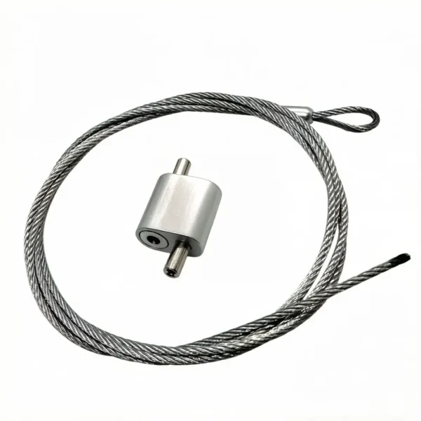 Large Two‑Way Loop Cable Gripper 54×54×28mm, Aluminum Construction, Fits 5.0‑6.0mm Steel Wire Rope for commercial office ceiling lighting and interior signage suspension