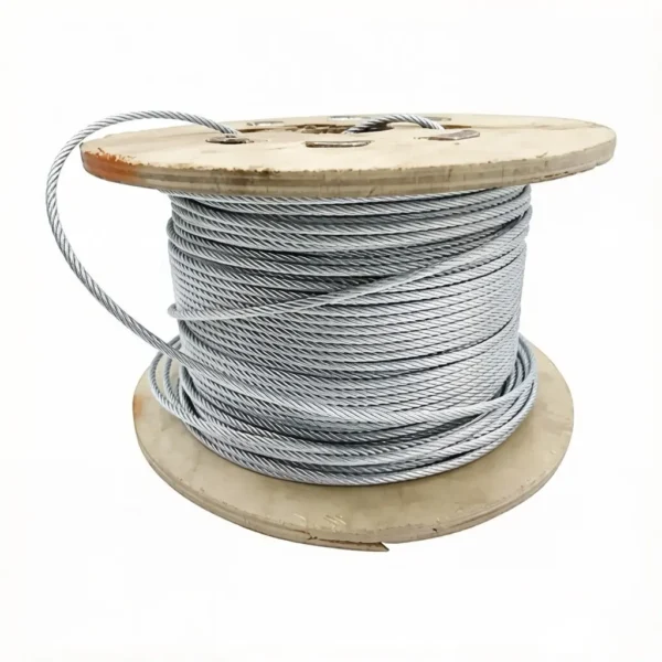 1×19 Galvanized Steel Wire Rope 4.0mm 5/32″, rigid anti‑sag strand for heavy pendant lamp, linear light and large‑size sign overhead hanging