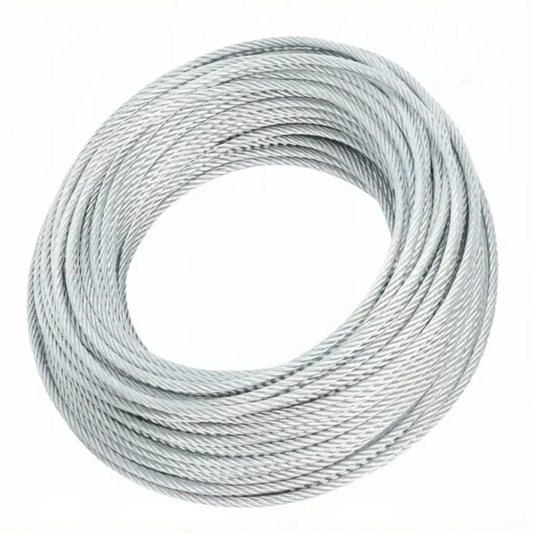 7×19 Non Rotation Galvanized Steel Wire Rope 5mm 0.197″, anti‑twist looping suspension cable for large heavy‑weight commercial light fixture hanging
