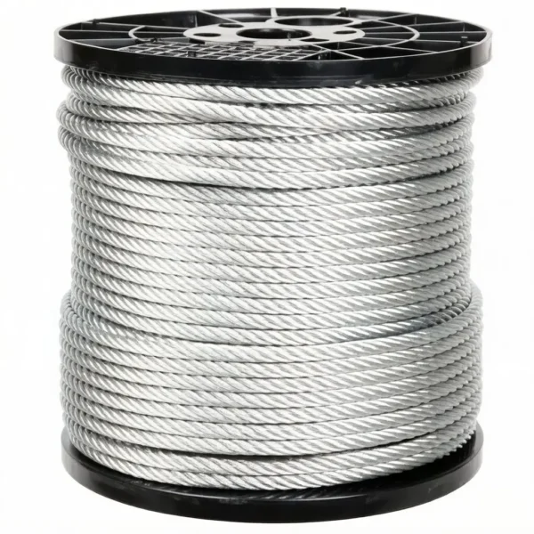 1×19 Galvanized Steel Wire Rope 2.0mm 0.079″, ultra low stretch rigid steel strand for stable static tension