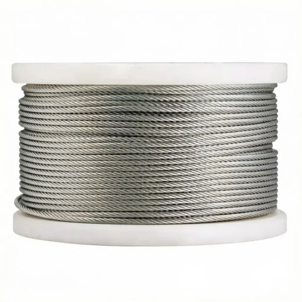 1×19 Galvanized Steel Wire Rope 1.5mm 5/64″, rigid strand for industrial static tensioning and bracing rigging