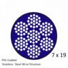 2.5mm (3/32″) 7×7 /7×19 galvanized PVC coated stainless steel cable for exhibition hall temporary exhibits and display stand suspension