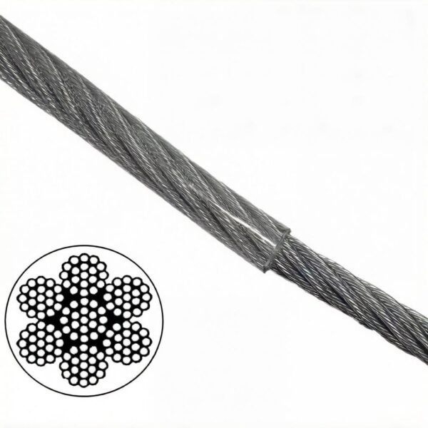 1.0mm (3/64″) 7×7 /7×19 galvanized PVC coated stainless steel ultra‑fine wire rope for small sign, light box and banner light‑load suspension
