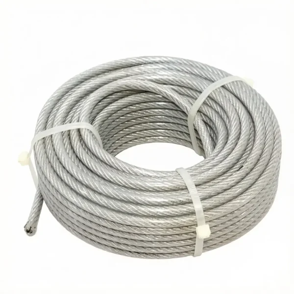4.0mm (5/32″) 7×7/7×19/1×19 PVC Coated Stainless Steel Wire Rope for HVAC seismic suspension hanging