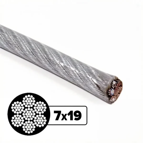 4.0mm (5/32″) 7×7/7×19/1×19 PVC Coated Stainless Steel Wire Rope for outdoor decor and garden trellis