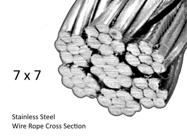 1.0mm (1/32") 7×7 G316 Stainless Steel Wire Rope, Multi‑Colors Nickel Chrome Black White for Home Decoration, Office Display & Sign Hanging