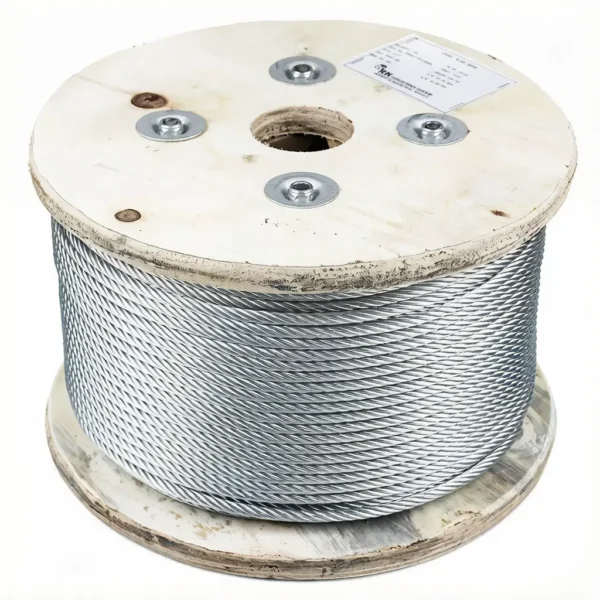 6.0mm 3/16 inch 7×7 galvanized steel wire rope, anti‑rust steel cable for fence safety barrier fastening rigging