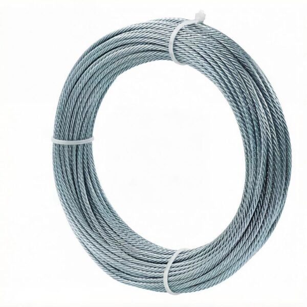 1×19 Galvanized Steel Wire Rope 3.0mm 3/32″, zinc‑coated anti‑rust strand for indoor and outdoor all‑weather rigging