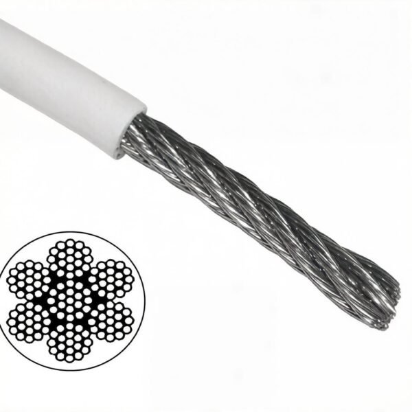 1.5mm (1/16″) 7×7 /7×19 galvanized PVC coated stainless steel micro fine wire rope, flexible aircraft cable for multi‑purpose light‑medium load suspension
