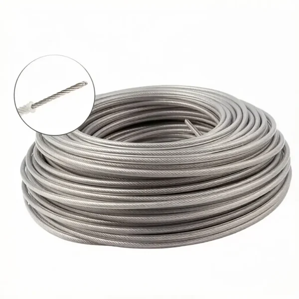 2.0mm 1×19 PVC Coated Stainless Steel Wire Rope for commercial linear light suspension