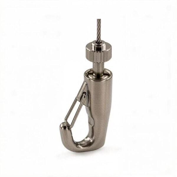 Hook Cable Grippers with Safety Nut, 1.2-1.5mm steel wire rope adjustable overhead hanging gripper