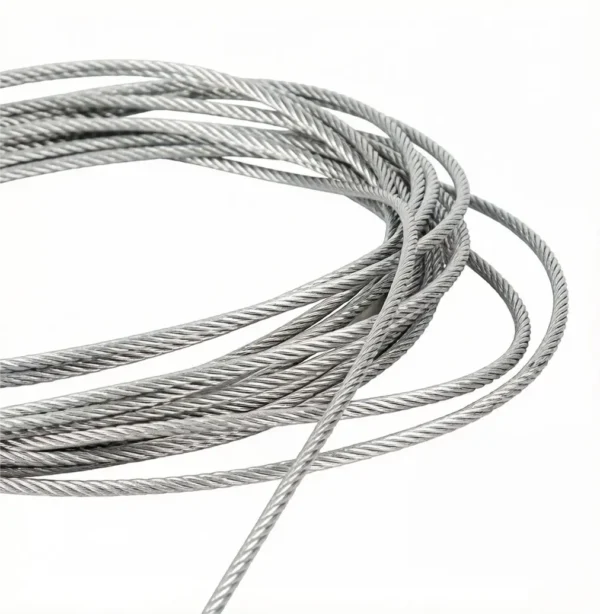 7×19 Galvanized Steel Wire Rope 2.5mm 3/32″, looping rigging wire for acoustic ceiling panel gallery artwork display suspension