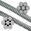 Flexible 7×7 galvanized steel aircraft cable, ideal for small pendant light and decorative light hanging with looping gripper fittings 7×7 1.0mm (3/64″) Galvanized Steel Wire Rope, flexible zinc‑coated aircraft cable for light‑duty commercial lighting suspension with looping gripper