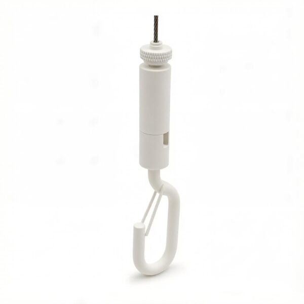 Light fixture hanging cable gripper hook 1.5-2.0mm with safety cap wire rope holder