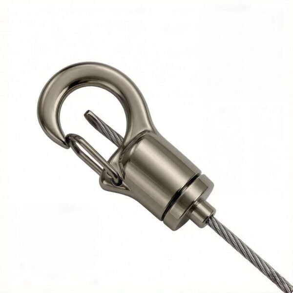 Lighting Snap Hook Wire Cable Gripper Chrome 1.2-1.5mm, cable suspension fitting for ceiling light fixture