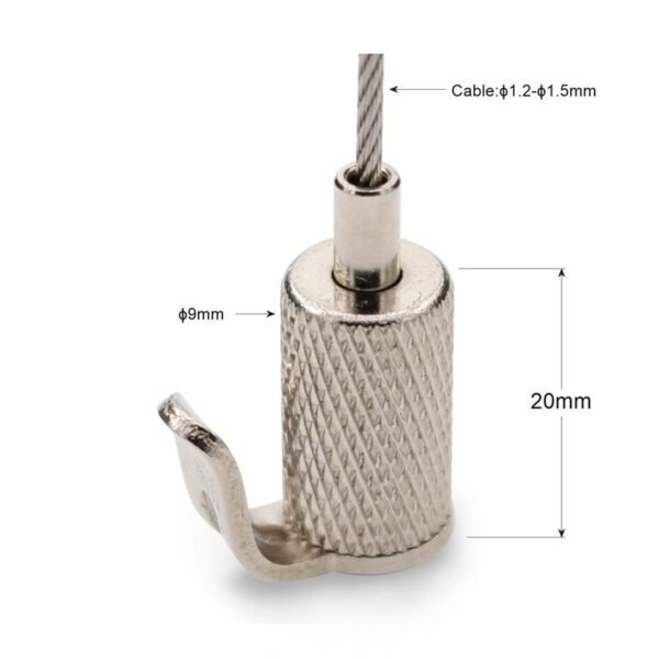 Lighting suspension hook cable gripper 1.2-1.5mm wire rope gripper