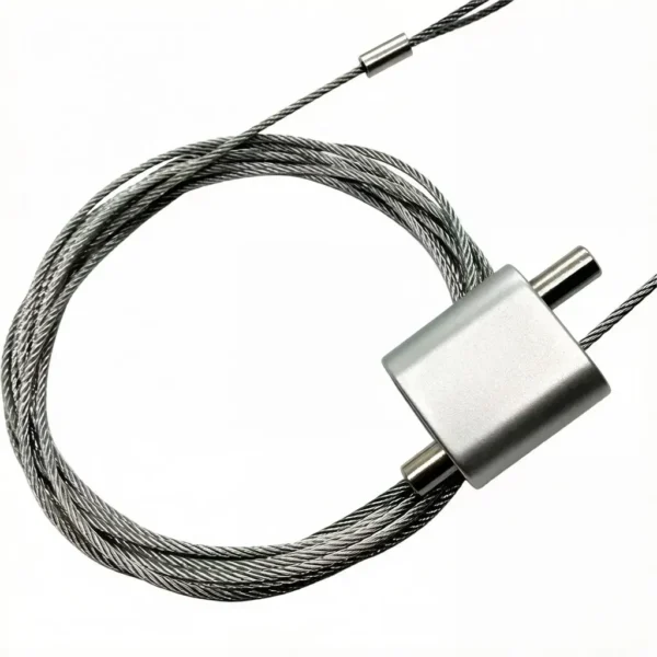 30×30×15mm Aluminum Dual‑Way Adjustable Loop Wire Rope Gripper Clamp for 2.5‑3.0mm Aircraft Cable, suspension hardware for compact office LED downlight and interior signage suspension
