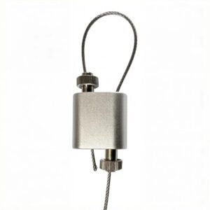 Adjustable looping gripper with safety lock nuts, two‑way wire rope lock hardware for commercial office ceiling lighting, high load‑bearing anti‑loosening cable gripper with factory OEM custom service