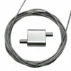 Loop wire rope gripper clamp for gallery picture frame and small decorative light hanging 30×30×15mm Aluminum Dual‑Way Adjustable Loop Wire Rope Gripper Clamp for 2.5‑3.0mm Aircraft Cable, suspension hardware for gallery picture frame and miniature decorative lighting suspension