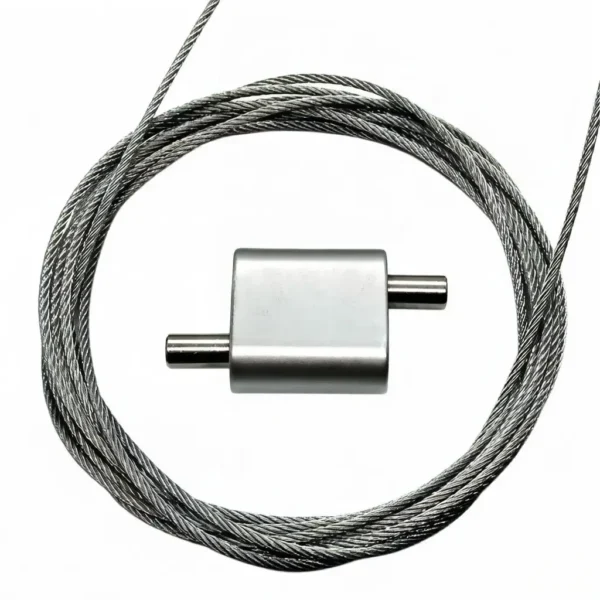 30×30×15mm Aluminum Dual‑Way Adjustable Loop Wire Rope Gripper Clamp for 2.5‑3.0mm Aircraft Cable, suspension hardware for gallery picture frame and miniature decorative lighting suspension