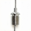 M8 male thread brass cable gripper with straight exit, designed for 1.2–1.5mm aircraft cable, customizable surface finish for light hanging Adjustable brass M8 straight exit cable gripper, 1.2mm to 1.5mm wire rope locking fitting for lighting suspension