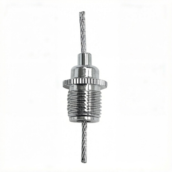 m10 brass wire rope lock with stainless steel spring, 1.2mm to 1.5mm steel cable self-locking gripper for hanging system
