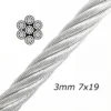 Multi‑option 3.0mm galvanized steel wire rope, compatible with looping gripper for retail, office pendant and linear light overhead installation 3.0mm (3/32″) Galvanized Steel Wire Rope 7×7 7×19 1×19, looping suspension cable for pendant light linear LED fixture hanging kits