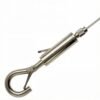 Nickel plated brass wire gripper, self locking hook plus safety cap, works with 1.2-1.5mm aircraft cable for hanging systems Nickel Plated Brass Wire Gripper Self-Locking Hook with Safety Cap, 1.2-1.5mm aircraft cable fitting for suspension system