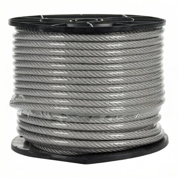 5.0mm 1×19 PVC Coated Stainless Steel Wire Rope for factory large pipe and heavy HVAC seismic suspension