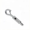 Brass aircraft wire rope gripper nickel plated, self locking hook and safety cap, 1.2-1.5mm cable clamp for hanging fixtures Self Locking Hook Brass Aircraft Cable Gripper with Safety Cap, 1.2-1.5mm wire rope clamp for cable suspension system