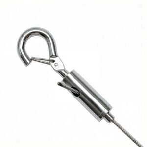 Sign Hanging Self-Locking Wire Rope Gripper Spring Hook Bottom Exit 0.5-0.8mm, cable gripper for banner suspension