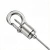 Snap hook wire cable grippers in silver finish, fits 1.2mm to 1.5mm steel wire rope, widely used for cable suspension system. Snap Hook Wire Cable Grippers For Cable Suspension System Silver Color 1.2-1.5mm, adjustable wire rope gripper for lighting and sign hanging