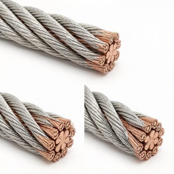 1.0mm 0.039 inch 7X7 7X19 1X19 copper core galvanized steel cable for light HVAC duct suspension