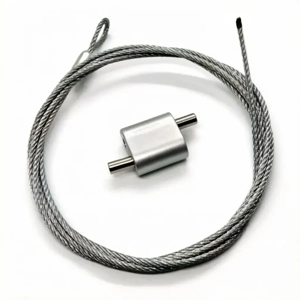 Reverse Release Loop Cable Gripper 42×42×22mm, Fits 3.5‑5.0mm Wire Rope, Heavy‑Duty Self‑Locking Clamp for retail store display signage and LED light box suspension projects