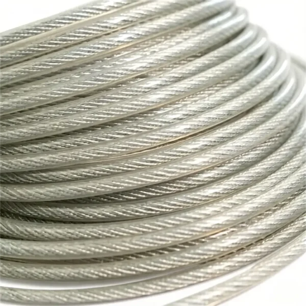 7×7 2.0mm (3/32″) PVC coated steel wire rope for sign billboard banner light‑duty overhead suspension