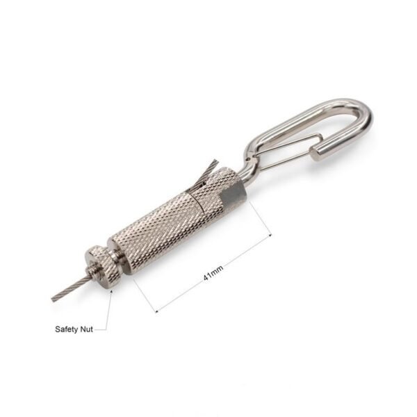 Steel Wire Rope Cable Gripper Hook with Safety Nut, Linear Light HVAC Suspension Kit 1.5-2.5mm