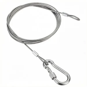 Heavy Duty Steel Wire Rope Assembly with Self-Locking Swivel Hook for Lifting & Rigging